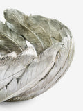 Decorative bowl silver curved feather 28.5cm diameter, UK version