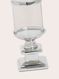 Laura Ashley silver glass hurricane candle holder 29cm, UK version