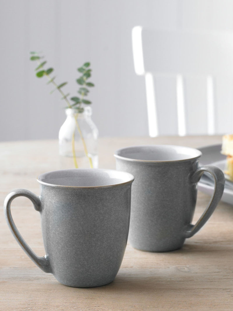 Denby Light Grey Elements coffee mugs set of 4, 330ml - British product