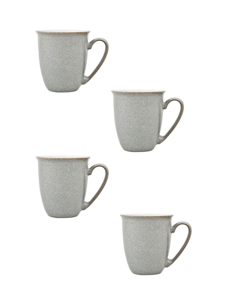Denby Light Grey Elements coffee mugs set of 4, 330ml - British product