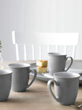 Denby Light Grey Elements coffee mugs set of 4, 330ml - British product