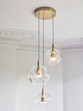 Brass Elara 3 light cluster ceiling light, UK version