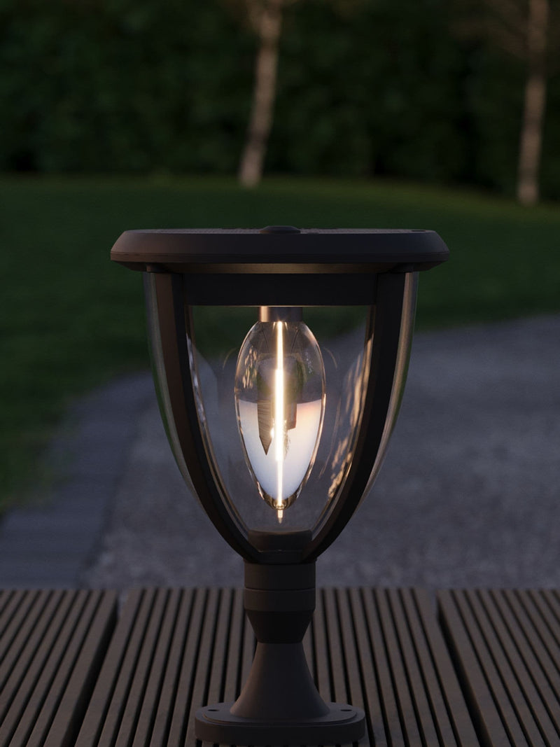 SolarCentre black Guildford 3in1 solar garden light, UK version