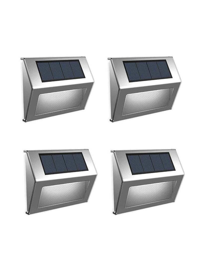 SolarCentre solar step lights 4 pack silver (British brand)