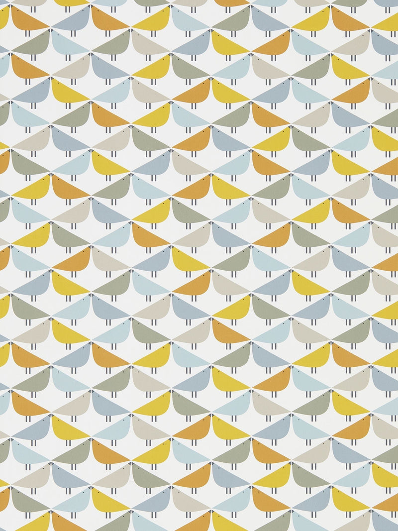 Scion Lintu yellow wallpaper sample, UK version