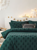 Furn Pine Green Tufted Tree Festive Duvet Cover and Pillowcase Set - British product