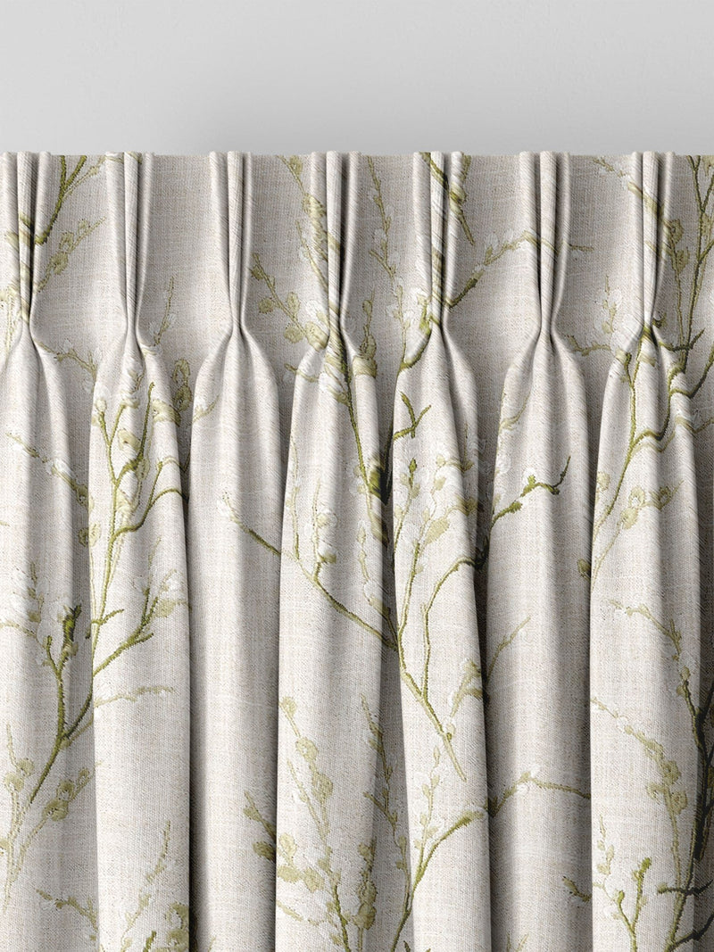 Laura Ashley green pussy willow embroidered curtains, imported from the UK