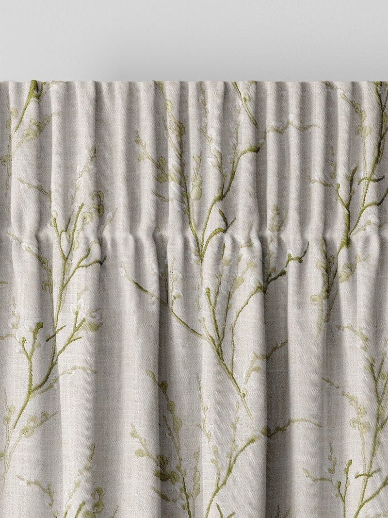 Laura Ashley green pussy willow embroidered curtains, imported from the UK