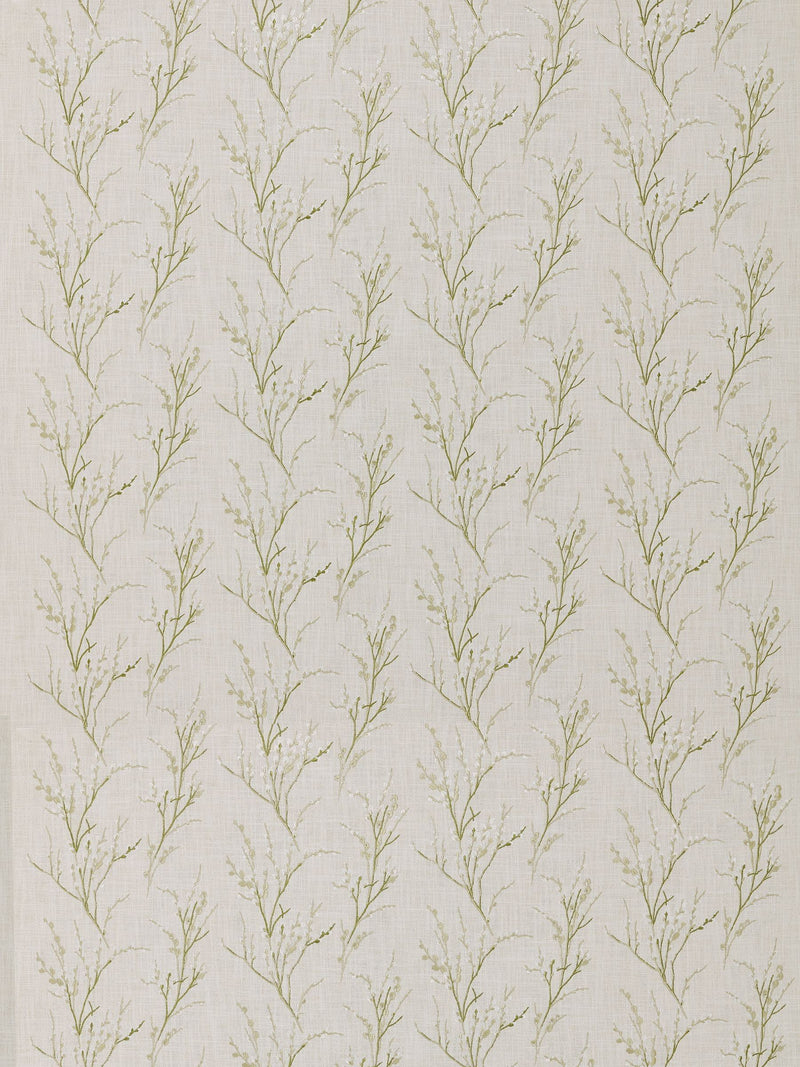 Laura Ashley green pussy willow embroidered curtains, imported from the UK