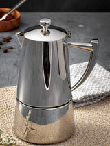 Next Stellar Silver Art Deco 6 Cup Espresso Maker- Buy online at McGrocer