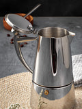 Stellar Art Deco 6 cup espresso maker stainless steel, UK version