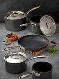 Stellar silver hard anodised non-stick 5 piece saucepan set - British product