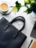 Osprey London Navy Adaline Leather Work Bag - British product