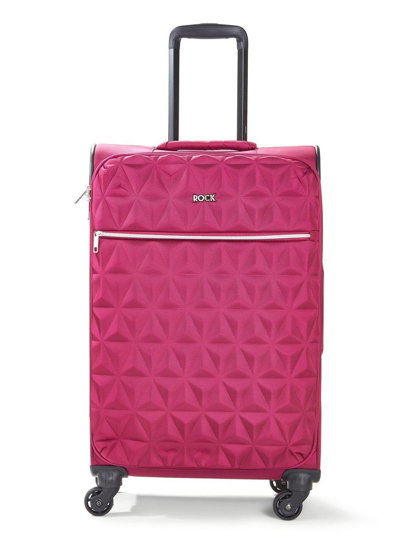 Rock Luggage Pink Jewel medium suitcase, imported from the UK
