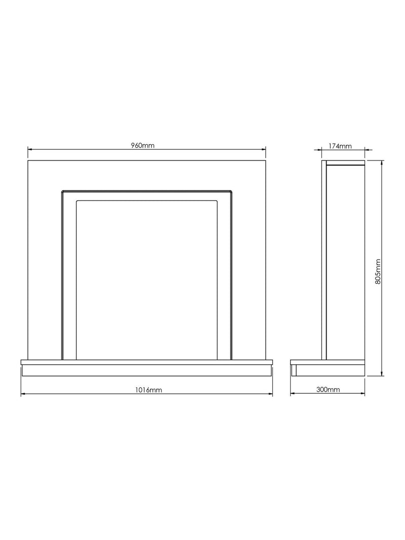 Be Modern White Colby electric fireplace, imported from the UK