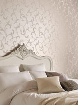 Next Graham & Brown Baroque Pearl White Wallpaper Sample A4- Buy online at McGrocer