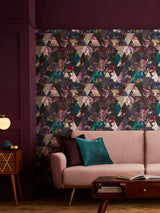 Next Graham & Brown Timepiece Amethyst Purple Floral Wallpaper Sample- Buy online at McGrocer