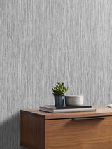 Next Graham & Brown Grey Grasscloth Texture Wallpaper Sample- Buy online at McGrocer