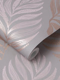 Graham & Brown Botanica wallpaper sample grey/blush UK version