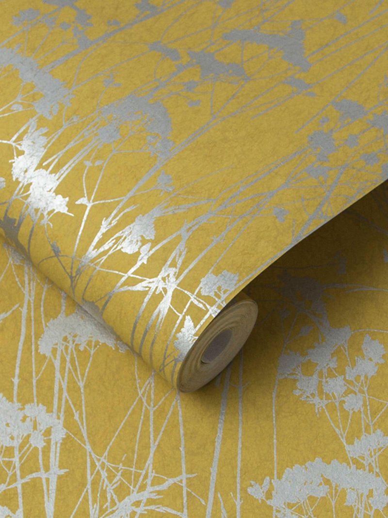 Graham & Brown Summer Yellow Grace Wallpaper, imported from the UK