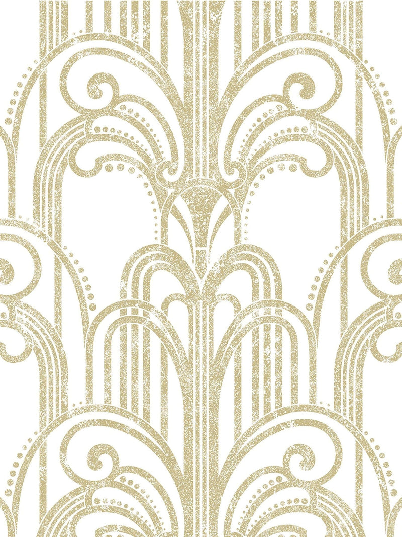 Graham & Brown schwarz-goldene Art-déco-Tapetenmuster (britische Marke)