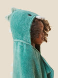 MORI green dino supersoft hooded towel, imported from the UK