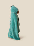 MORI green dino supersoft hooded towel, imported from the UK