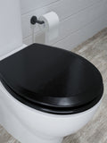 Croydex matte black round toilet seat - British product