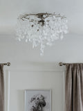 Lunaria 4 Light Flush Ceiling Light brushed chrome glass beads - British product