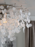 Lunaria 4 Light Flush Ceiling Light brushed chrome glass beads - British product