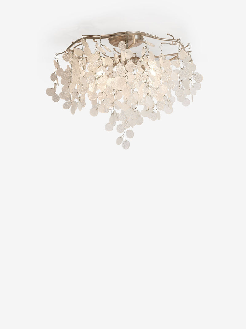 Lunaria 4 Light Flush Ceiling Light brushed chrome glass beads - British product