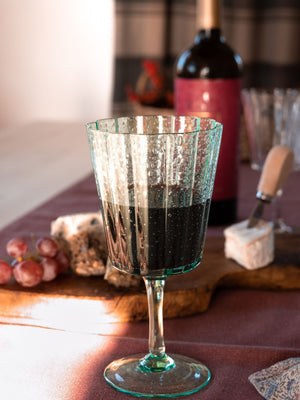 Laura Ashley Set of 4 Green Red Wine Glasses 38cl