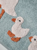 Goose and Friends cotton bath mat teal blue 80x50cm, imported from the UK