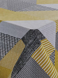 Catherine Lansfield Ochre Yellow Larsson Geo tablecloth 137x178cm - British product