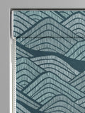 MissPrint blue green cotton Roman blind with Frontier print, imported from the UK