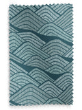 MissPrint blue green cotton Roman blind with Frontier print, imported from the UK