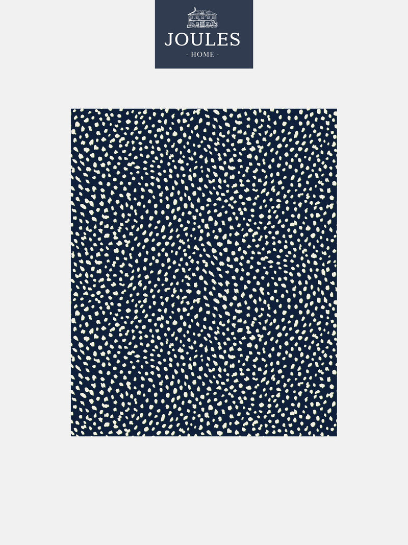 Joules Guinea Spot wallpaper sample in deep French navy, UK version