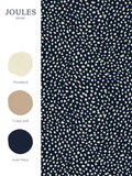 Joules Guinea Spot wallpaper sample in deep French navy, UK version