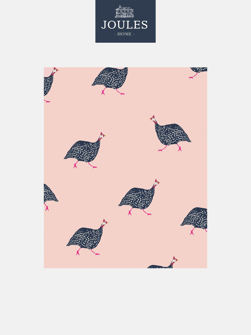 Joules blush pink guinea fowl wallpaper sample (British brand)