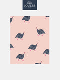 Joules blush pink guinea fowl wallpaper sample (British brand)