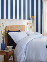 Next Joules Coast Blue Harborough Stripe Wallpaper- Buy online at McGrocer