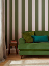 Next Joules Olive Green Harborough Stripe Wallpaper Sample- Buy online at McGrocer