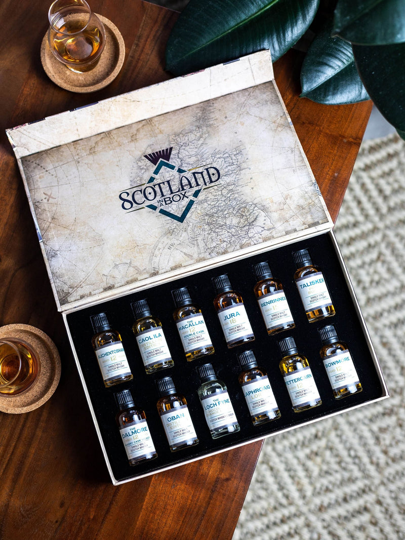 DrinksTime Scotch whisky gift set with 12x3cl miniatures - British product