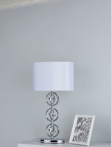 Next Dar Lighting Chrome Venus Table Lamp With Shade, 55cm- Buy online at McGrocer