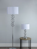 Dar Lighting Venus table lamp chrome with ivory shade, imported from the UK
