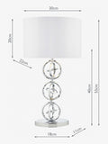 Dar Lighting Venus table lamp chrome with ivory shade, imported from the UK