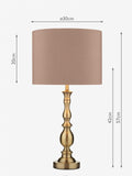 Dar Lighting Alicante Ball Table Lamp with antique brass base, UK version