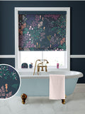 Sara Miller navy roman blind with underwater print (British brand)