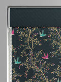 Sara Miller green 100% cotton roman blind with swallows design - British product