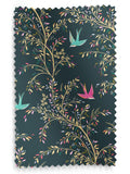 Sara Miller green 100% cotton roman blind with swallows design - British product